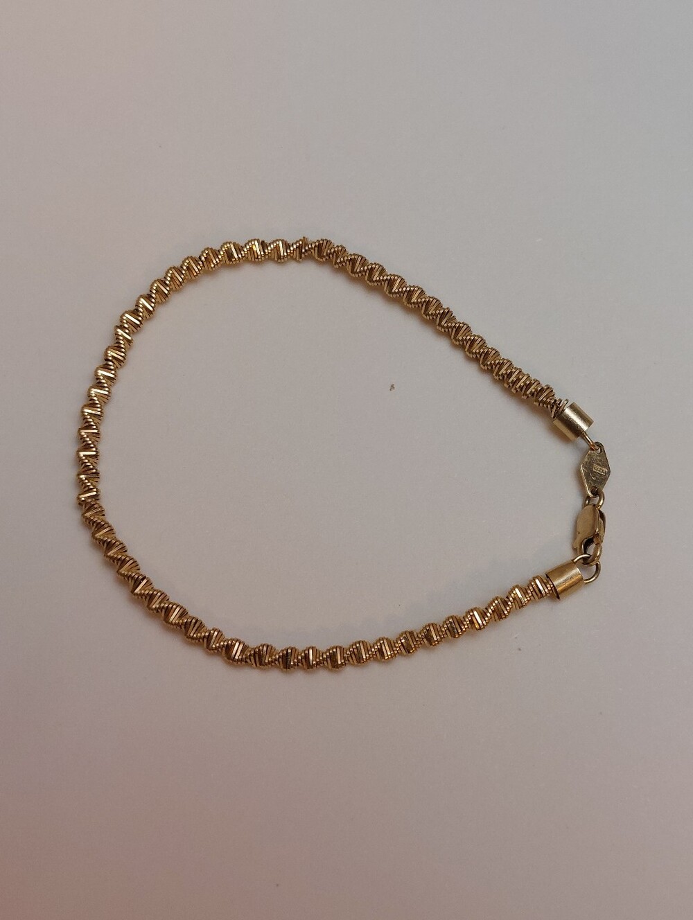 Vintage Solid 14K Gold ODI Original Designs Inc Woven Wire Pyramid Bracelet 3.86